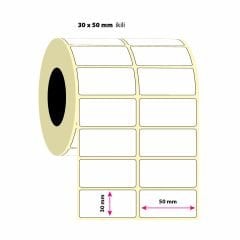 30X50mm İkili Kuşe Etiket 2000 Adet (8687073831166)