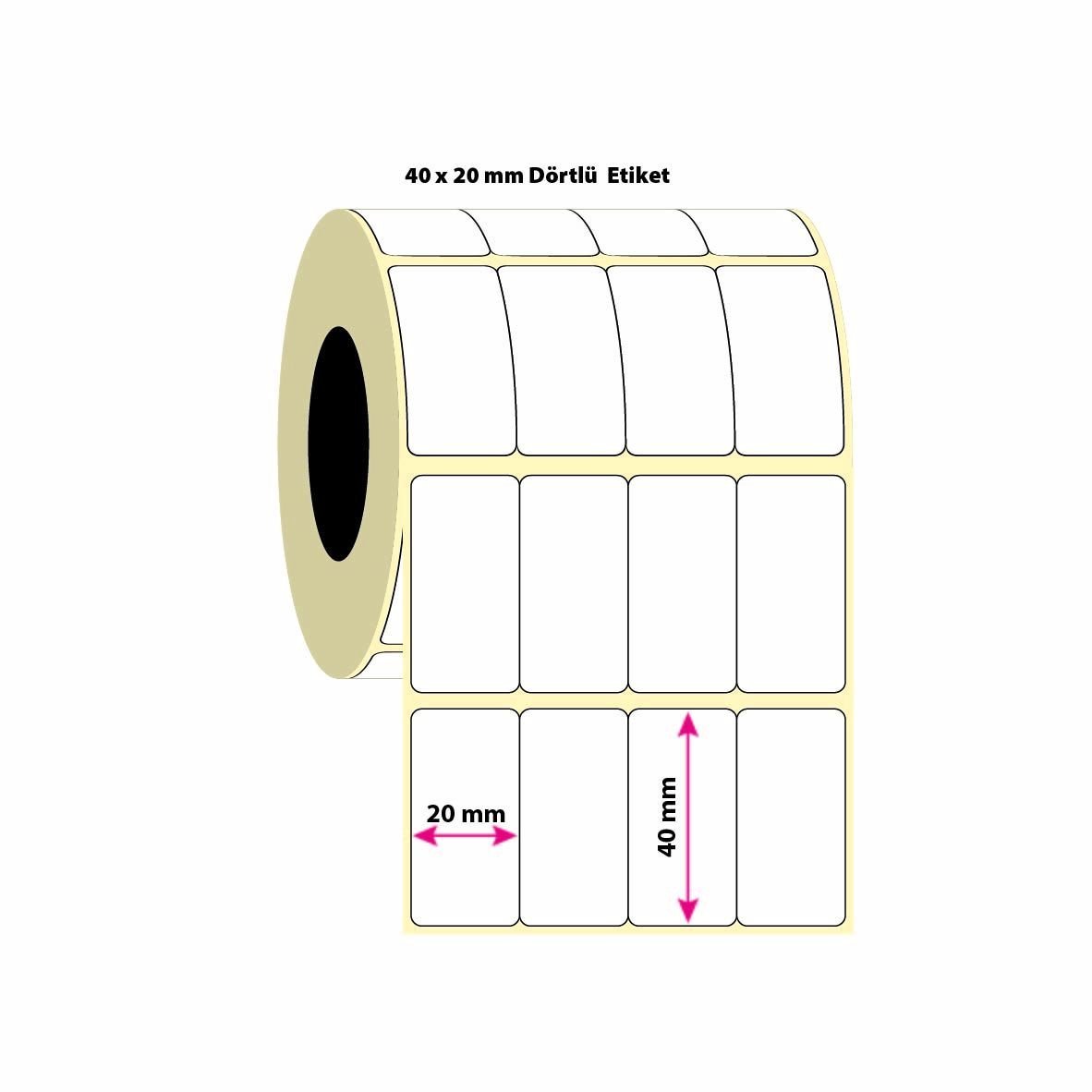 40x20mm dörtlü Silvermat (Metalize,Demirbaş) Etiket-5000 Adet (8687073831116)