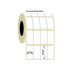 40x20mm dörtlü Silvermat (Metalize,Demirbaş) Etiket-5000 Adet (8687073831116)