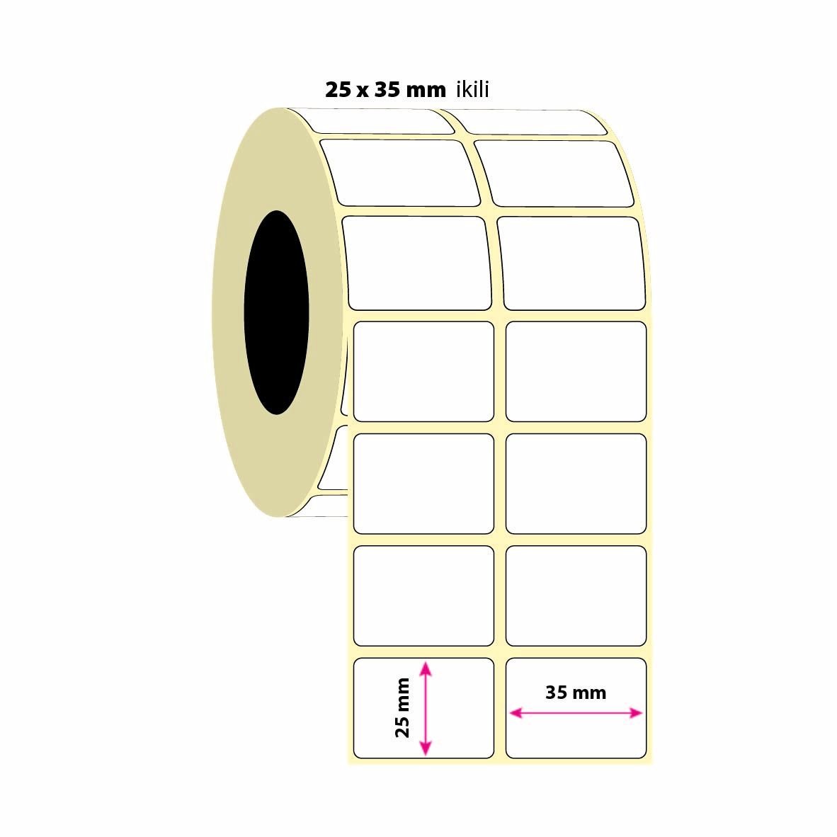 25x35mm ikili Silvermat (Metalize,Demirbaş) Etiket 3000 Adet (8687073831112)