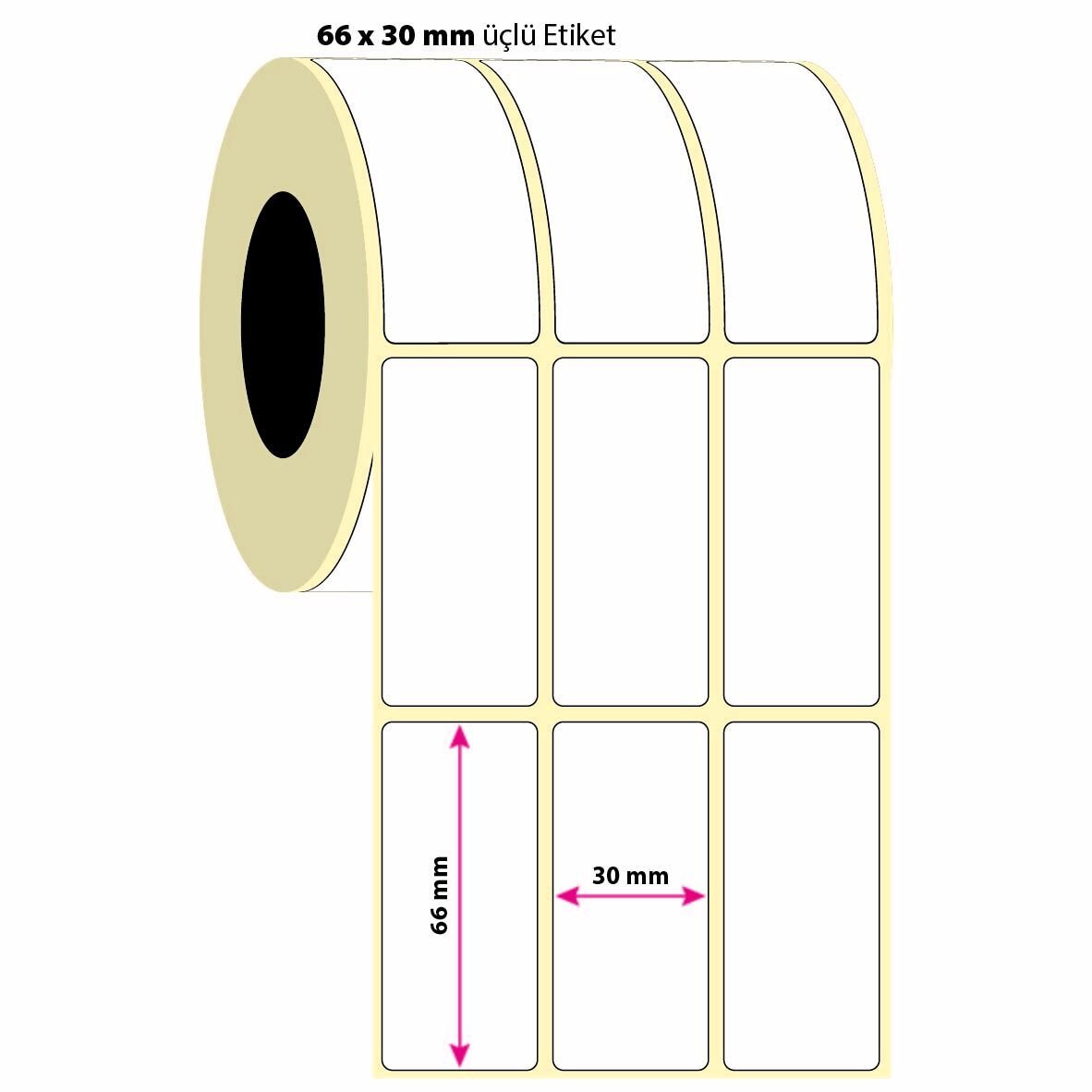66x30mm ikili Silvermat (Metalize,Demirbaş) Etiket 2000  Adet (8687073831182)