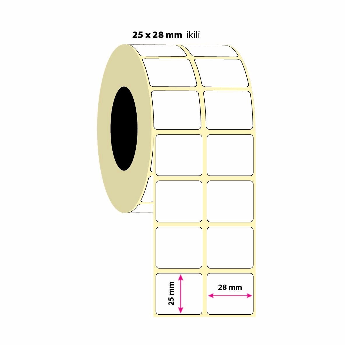 25x28mm İkili Lamine Termal Etiket 3000 Adet (8687073831818)