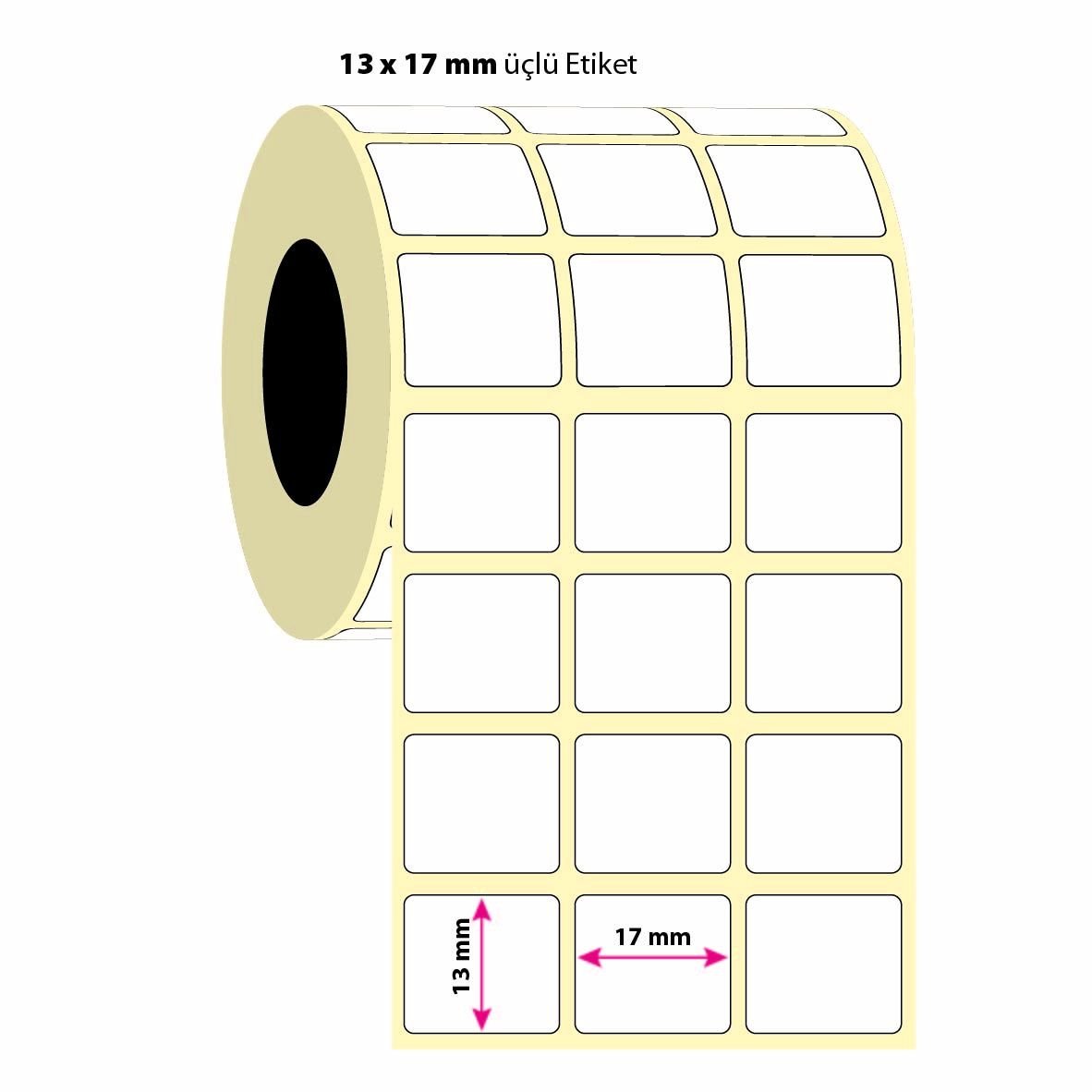 13x17mm Üçlü PP Opak Etiket 7500 Adet (8687073831874)