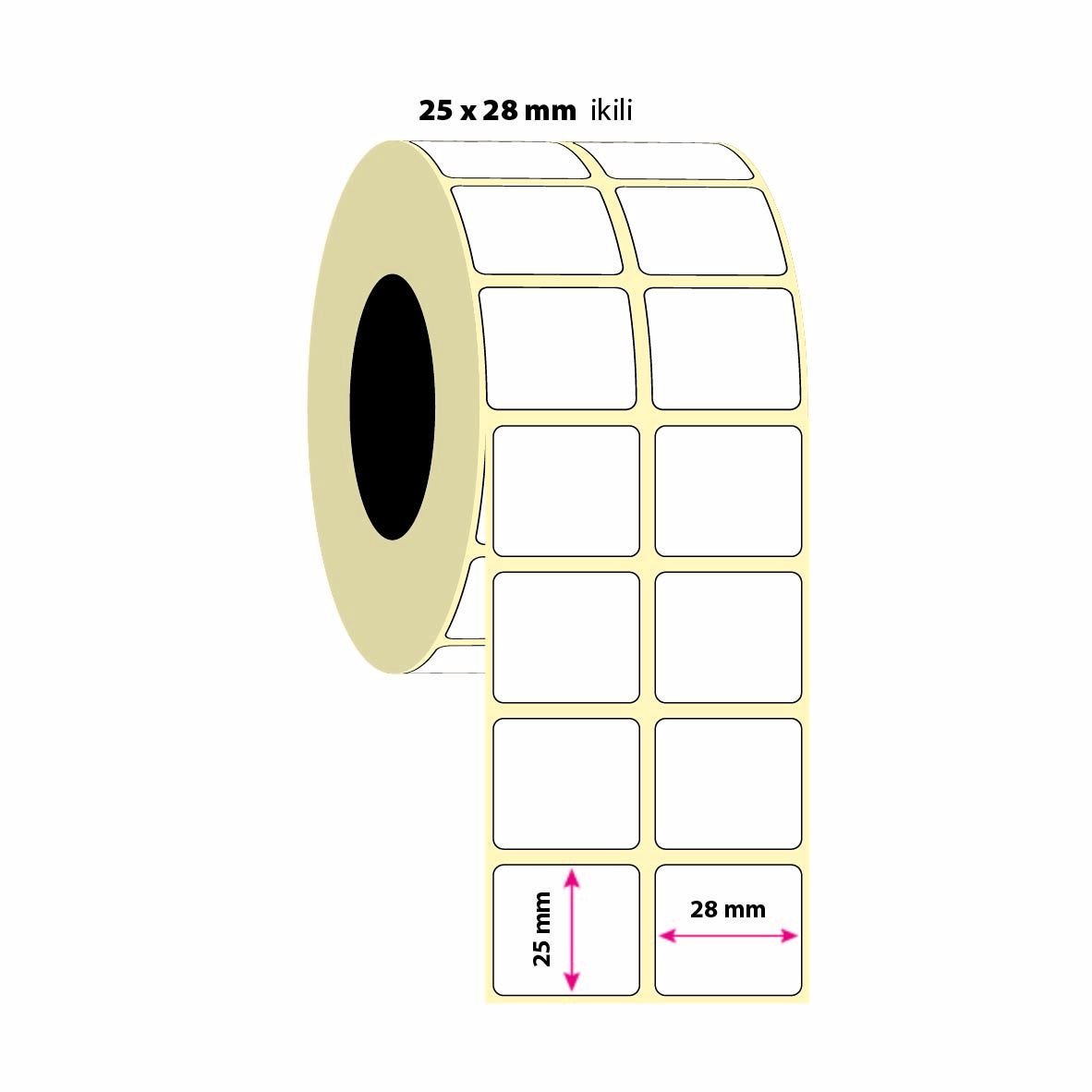 25x28mm İkili Vellum Etiket  3000 Adet (8687073831926)