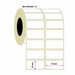 25x50mm İkili Vellum Etiket  3000 Adet (8687073831928)