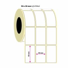 50x30mm Üçlü Vellum Etiket  2500 Adet (8687073831952)